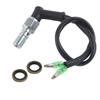 Qiilu Hydraulic Brake Switch Motorcycle Hydraulic Brake Switch Curved Head M10 1.25mm / 1mm with Washer (M10x1.25)