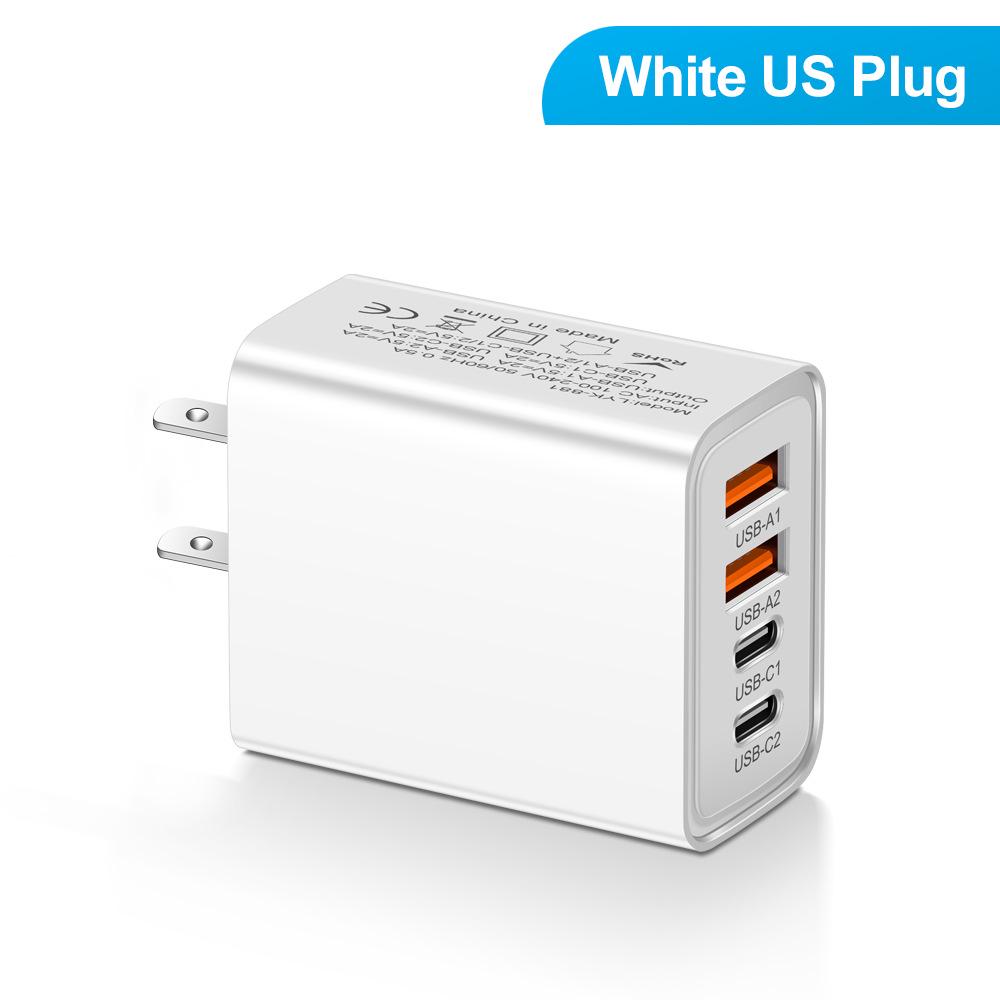 Двойное зарядное устройство Type-C PD + USB с 2,4 А, многопортовое, для путешествий - Адаптер для зарядки мобильных устройств