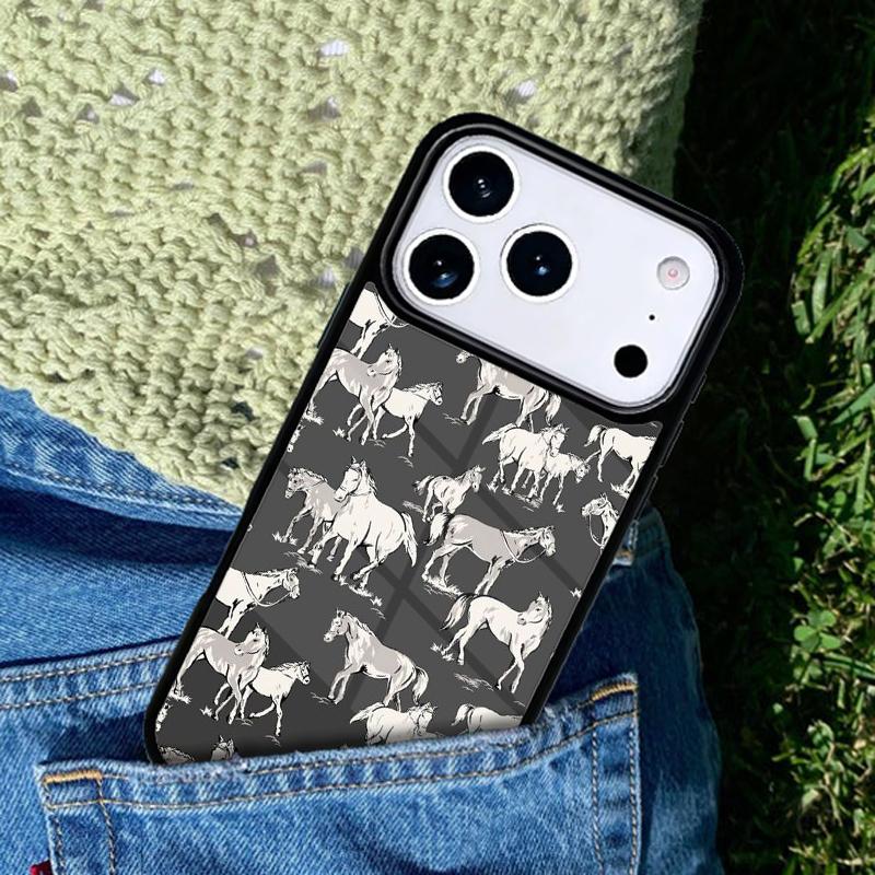 Красивый Элегантный Коричневый Конь Мягкий Чехол для Телефона для IPhone 11 12 13 14 15 16e 17 Pro Max Чехол для IPhone 17 Air