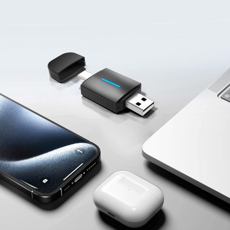 2-в-1 Беспроводной адаптер Plug & Play Адаптер 5 ГГц Type-C USB Автоматическое подключение Проводной в беспроводной конвертер