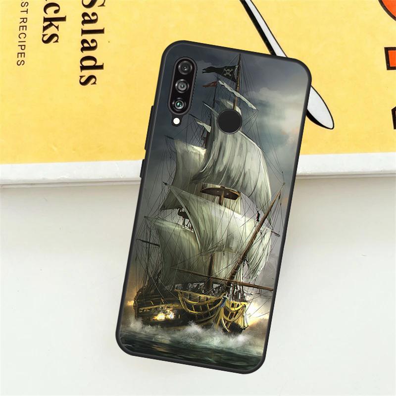 Парусный Пиратский Корабль Лодка Для Huawei Nova 9 10 SE 7i 8i 11i 12i 12s Y73 Y72 Y61 Y91 Y90 Y70 P30 P40 Lite Y60 Pro Чехол