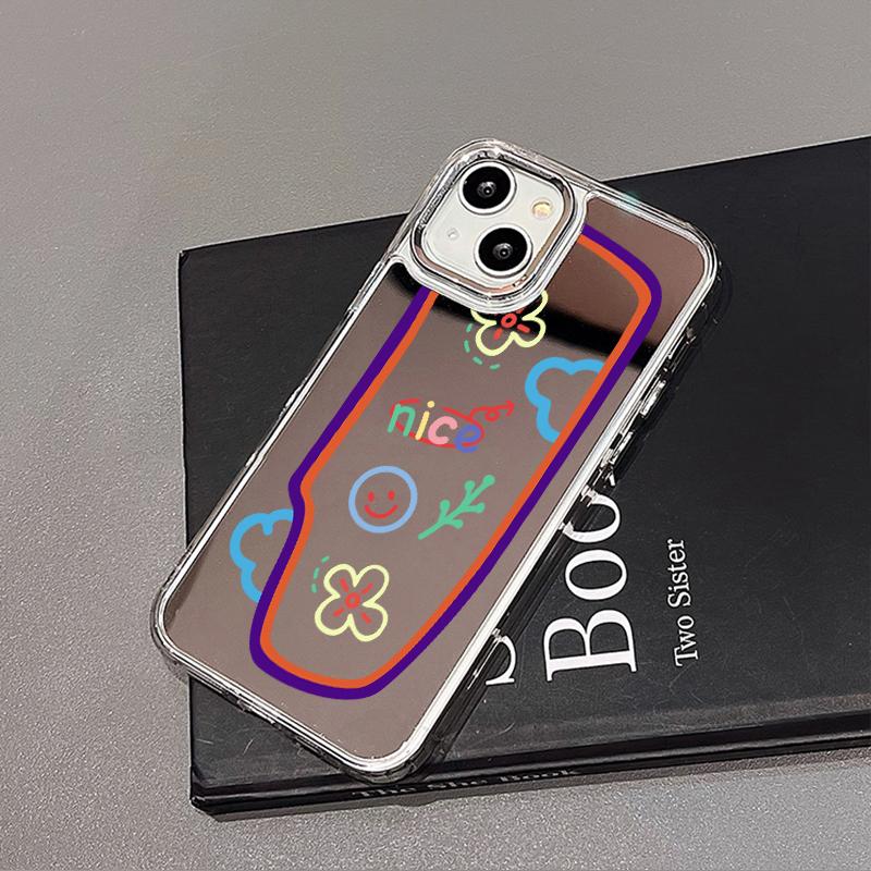 Чехлы для мобильных телефонов iPhone 11 13 XR 15 Pro Max 12 14 Pro Max Чехол iPhone 16 XS Max Зеркальный защитный чехол Зеркальный Изысканный мультяшный водонепроницаемый