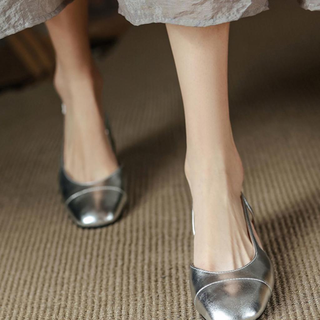 Огромные мягкие ~ ретро-сандалии с толстым каблуком, летние серебристые туфли Мэри Джейн с квадратным носком и резинкой на среднем каблуке