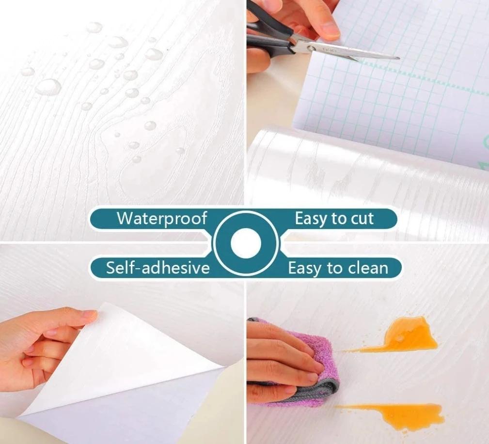 ПВХ Водонепроницаемый Самоклеящийся Рулон Обоев Мебельные Шкафы Виниловая Декоративная Пленка Наклейки с Древесной Текстурой Для DIY Домашнего Декора