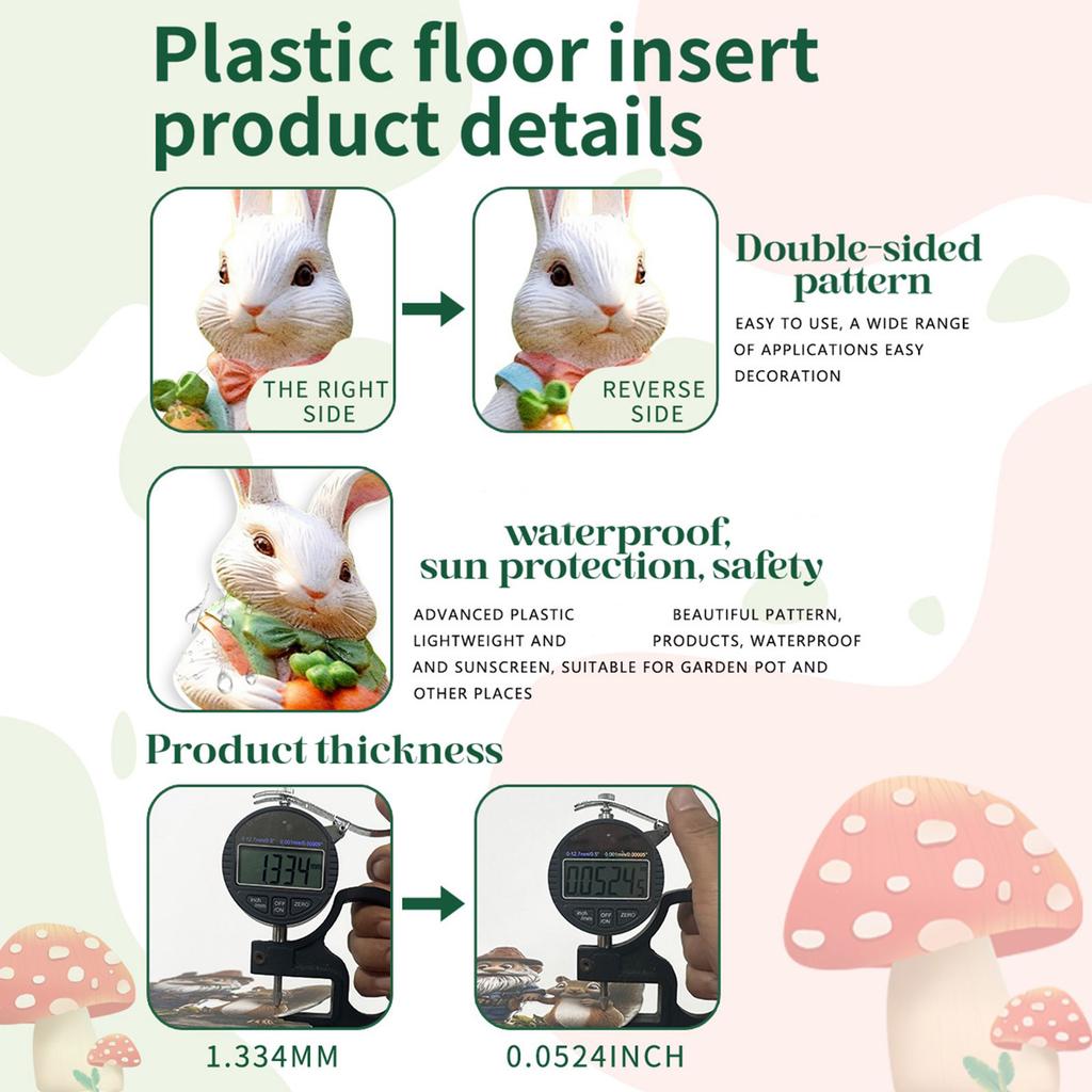 2 шт. Креативный садовый колышек в виде кролика для фестиваля, уличного украшения, вставки в газон, сезонного украшения двора, ПВХ-аксессуар