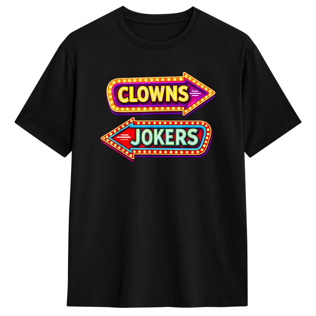 Unisex Womens T Shirt Direction Clowns to The Left Jokers to The Right TShirts Hip Hop Summer Tees Casual Cotton Tops