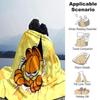 Garfield Through Wall Flannel Blanket Super Soft Warm Cozy Blanket For Sofa Bed Office Travel Allseason Home Decor Gift