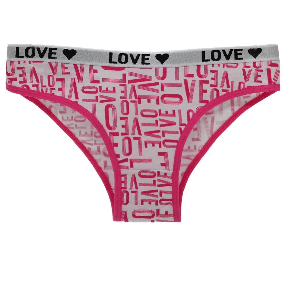 Women Underwear Panties Ladies Knickers LOVE Fashion Cotton Briefs Low Waisted Everyday Lingerie Lot 6 PCS