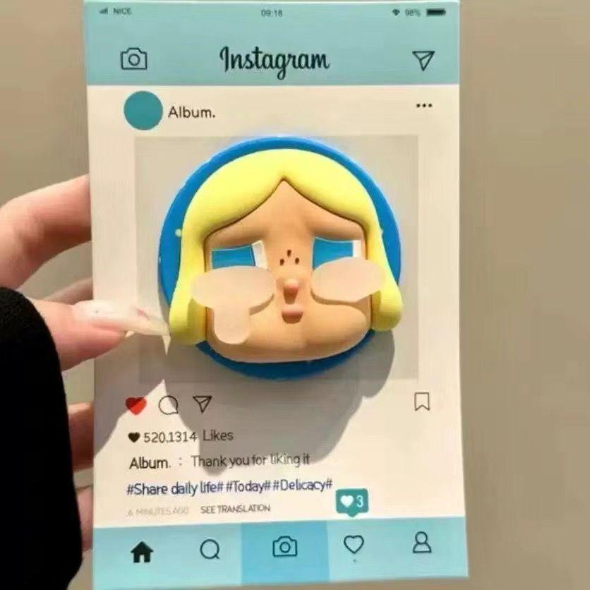 3D Силиконовый Мультяшный Плачущая Звезда Держатель для Мобильного Телефона и Выдвижной Держатель-Подушка