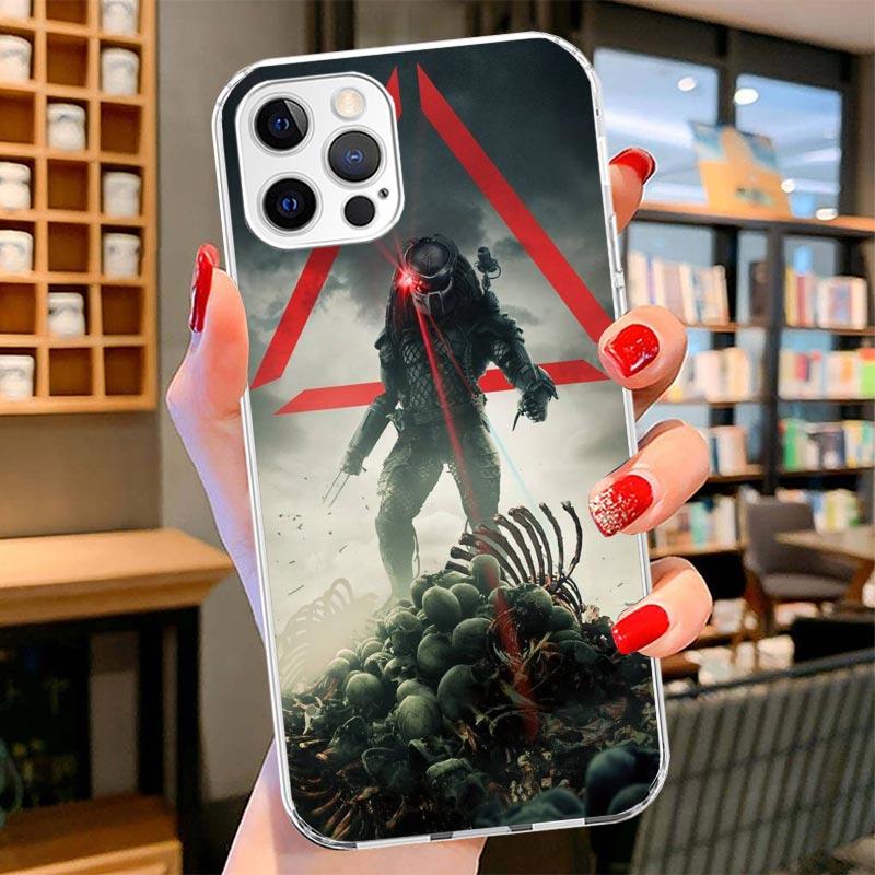 Чехол для телефона с рисунком «Чужой против Хищника» для iPhone 16 17 Air 15 14 Pro Max 16E Чехол для телефона 13 Mini 12 11 7 SE 8 Узор с принтом