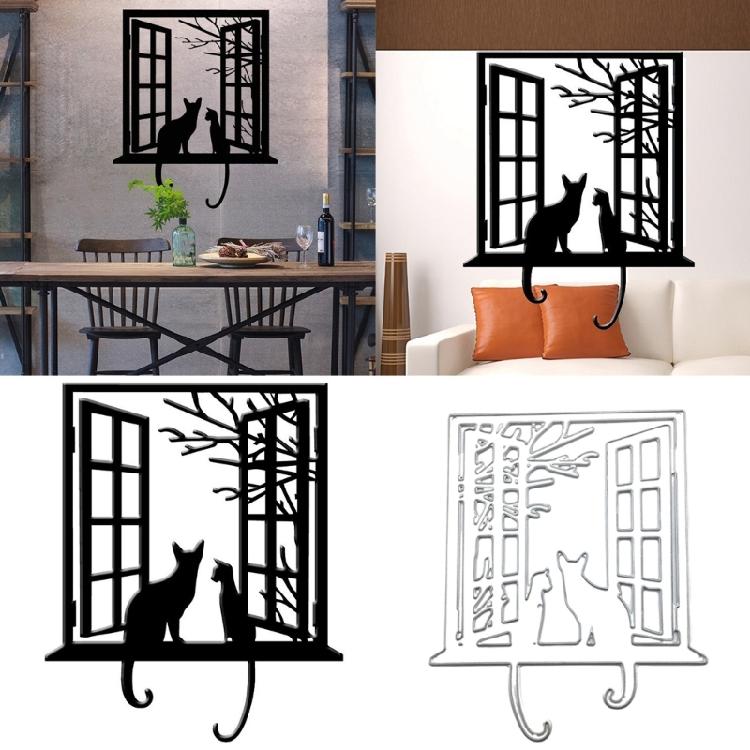 Carbon Steel Cutting Dies Window Cats Embossing Die Cut Stencils For Scrapbooking Card Making Embellishment Packaging