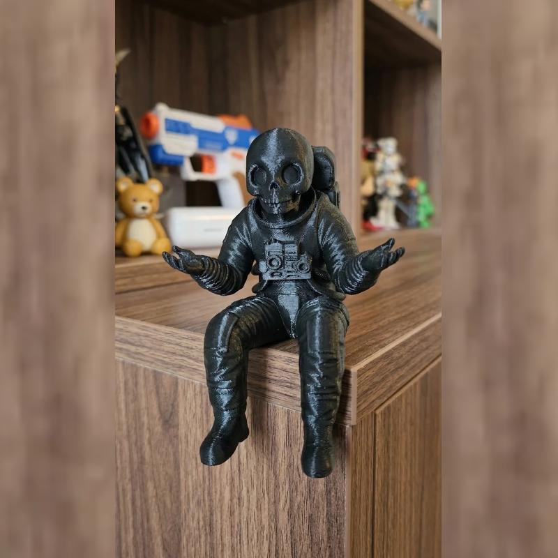 Фигурка Астронавта-Скелета 3D-Печать Смущенный Сидящий Космонавт Украшения Креативность Домашние Настольные Украшения Спутник Домашний Декор