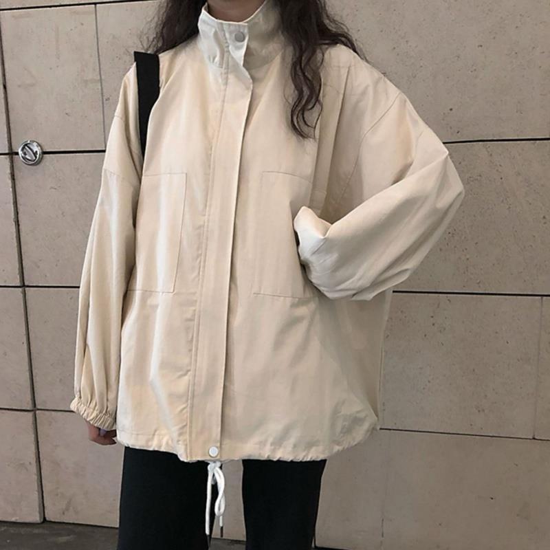 Женская ветровка в стиле Harajuku BF 2025: Универсальная корейская куртка с длинным рукавом