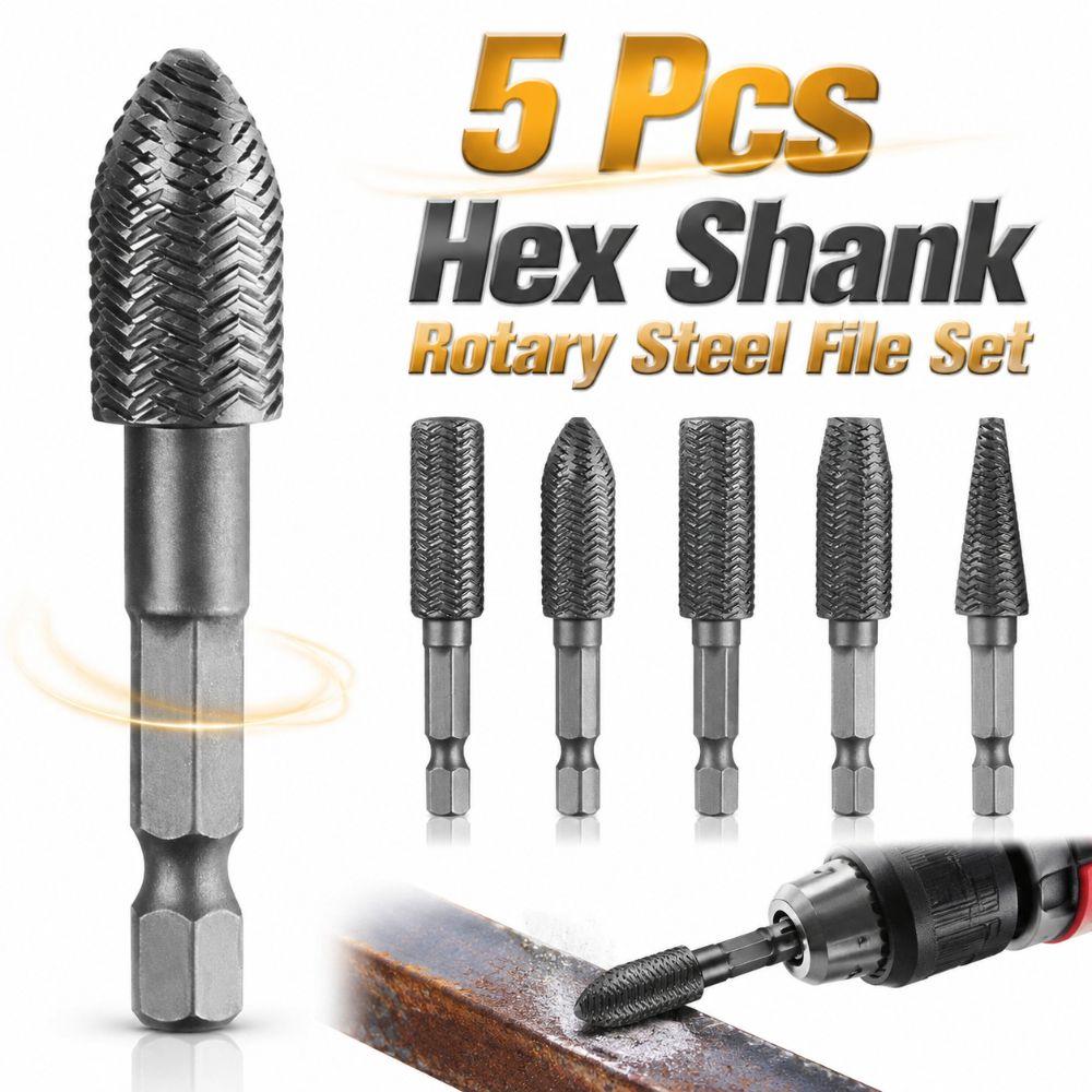 5 Pcs High Hardness Electric Rotary File Heat-resistant Grinding Head  For Drilling, Grinding Etc