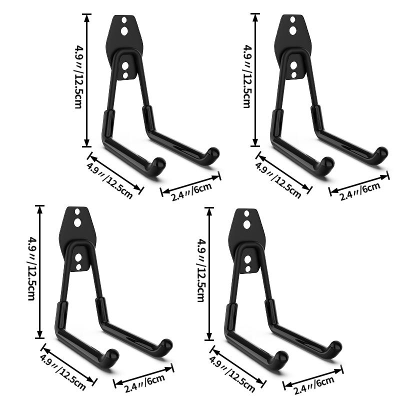 Сверхпрочный металлический крюк 5 размеров Крюки-органайзер для гаража Настенный держатель для велосипеда Противоскользящий крюк для хранения Лестницы Садовый инструмент