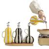 Nordic Style Ceramic Oil Bottle Hand-drawn Stripes Olive Oil Jug  Cooking Equipment