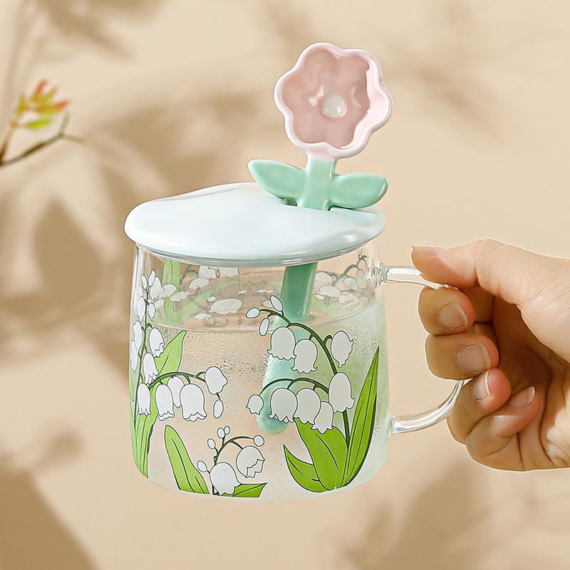 Высококачественная боросиликатная стеклянная чашка, набор цветов, стакан для воды, офисный напиток, бытовая чашка, распродажа, подарок