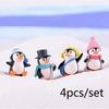4 шт./набор DIY Crafts Mini Winter Penguin Mini Figure Christmas Figures For Fairy Garden Gnomes Moss Terrariums Decoration