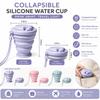 Silicone Collapsible Water Cup Portable with Wrist Strap Folding Water Bottle Cartoon Bear Lid Leakproof Portable Drinking Cup