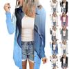 Women's Casual Fashion Floral Print Long Sleeve Mid-Length Cardigan Jacket
