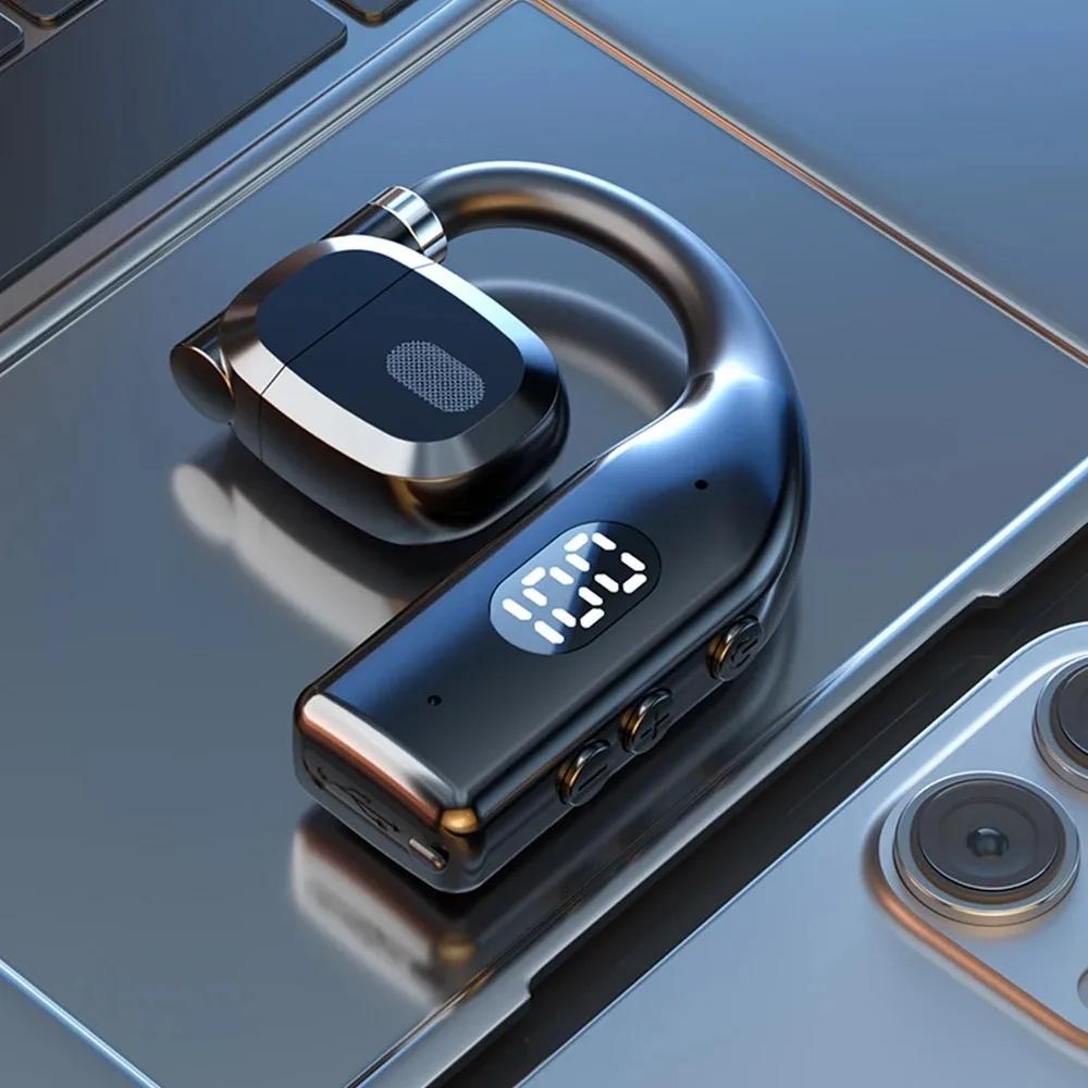 Bluetooth 5.3 Наушник с ушным крючком Наушник Вращение на 180° Hi-Fi Стерео Спортивная беспроводная гарнитура Водонепроницаемый вкладыш для Xiaomi iPhone