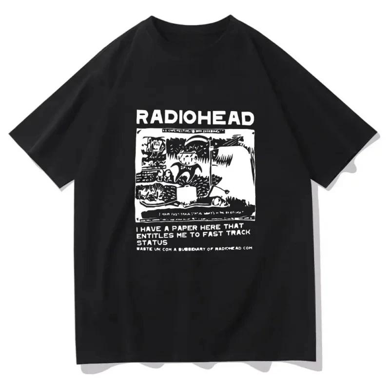 Radiohead T-Shirts Indie Rock Band Anime T-Shirt Letnia Women's Clothing