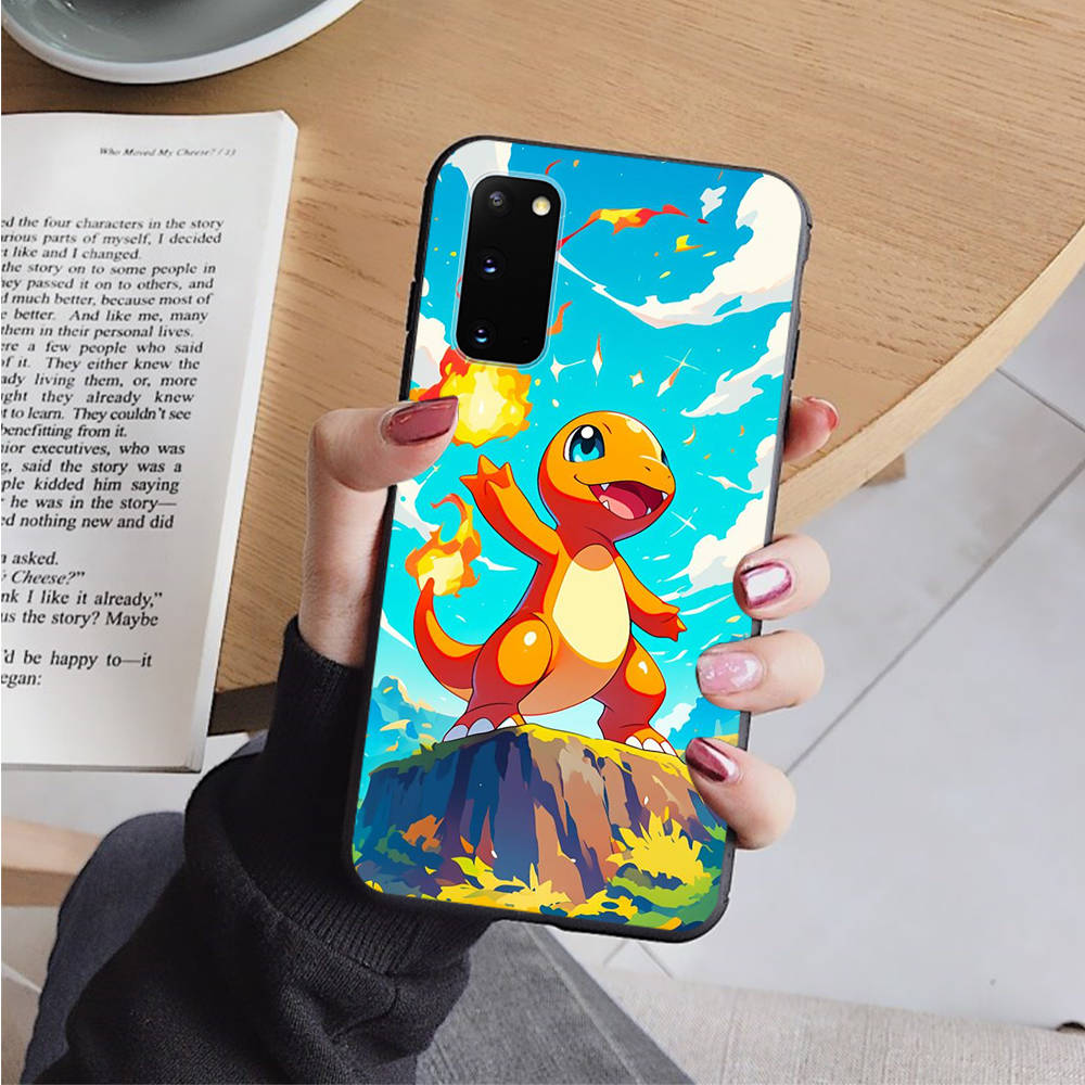 Чехол AP3 Charmander Pokemon Black для iPhone 16 15 Plus 14 13 12 11 Pro 8 7 6S SE 5S X XR XS Max Realme C30 C33 C31 9I Huawei Y8P Y9 Sofe Cover