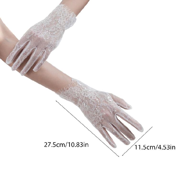Элегантные Перчатки Без Пальцев Цветочный Кант Уникальные Наряды Кружевные Перчатки для Флэппер Невесты Свадьбы Танцевальные Аксессуары