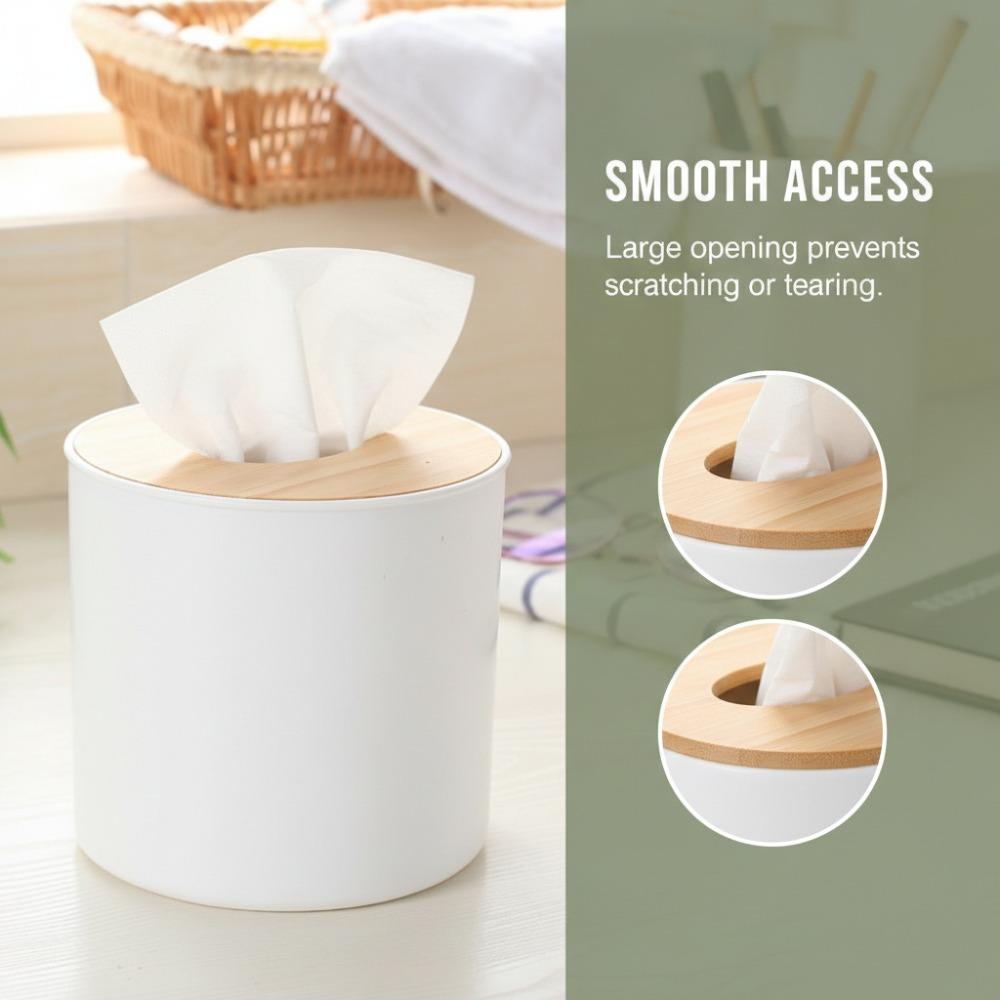 Square Tissue Box Holder Wood, PP Storage Organizer Kitchen Tissue Box Cover Home Use