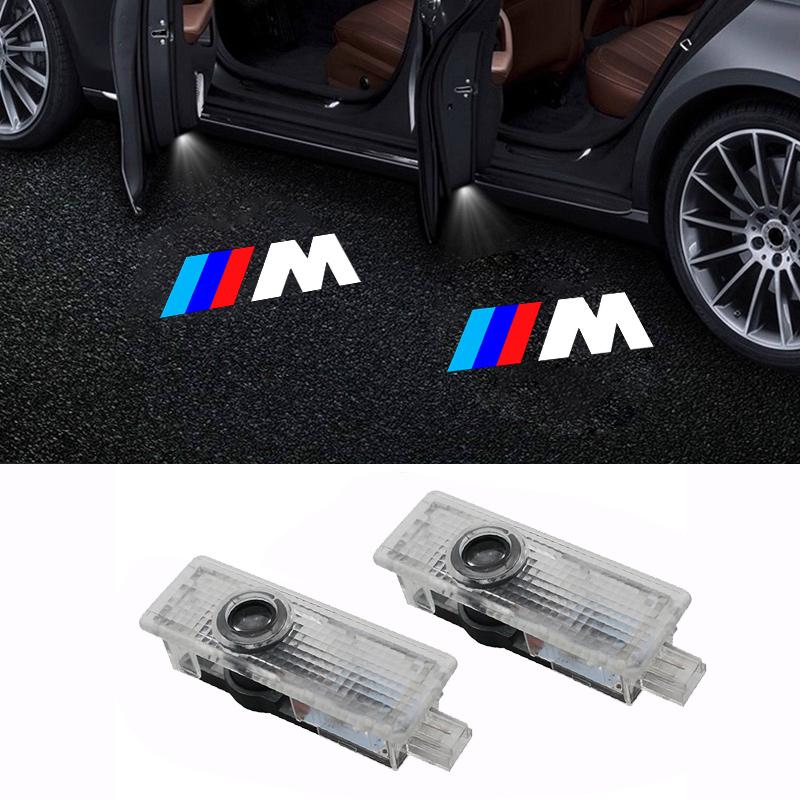 ta30-Car Door Welcome Lamp LED Atmosphere Light Ghost Shadow Projector Light For BMW M Performance E46 E90 E60 F20 X1 F10 F30 Sticker