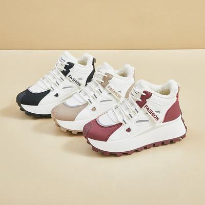 Зимние теплые женские сноубутсы Нескользящие кроссовки на платформе для бега с подкладкой из искусственного меха На шнуровке Теннисные туфли для ходьбы Женские уличные короткие ботильоны