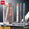Ручка Deli Neutral с выдвижным механизмом, черные чернила, бесшумная - Быстросохнущая, с низким коэффициентом трения, стильный пишущий инструмент для студентов