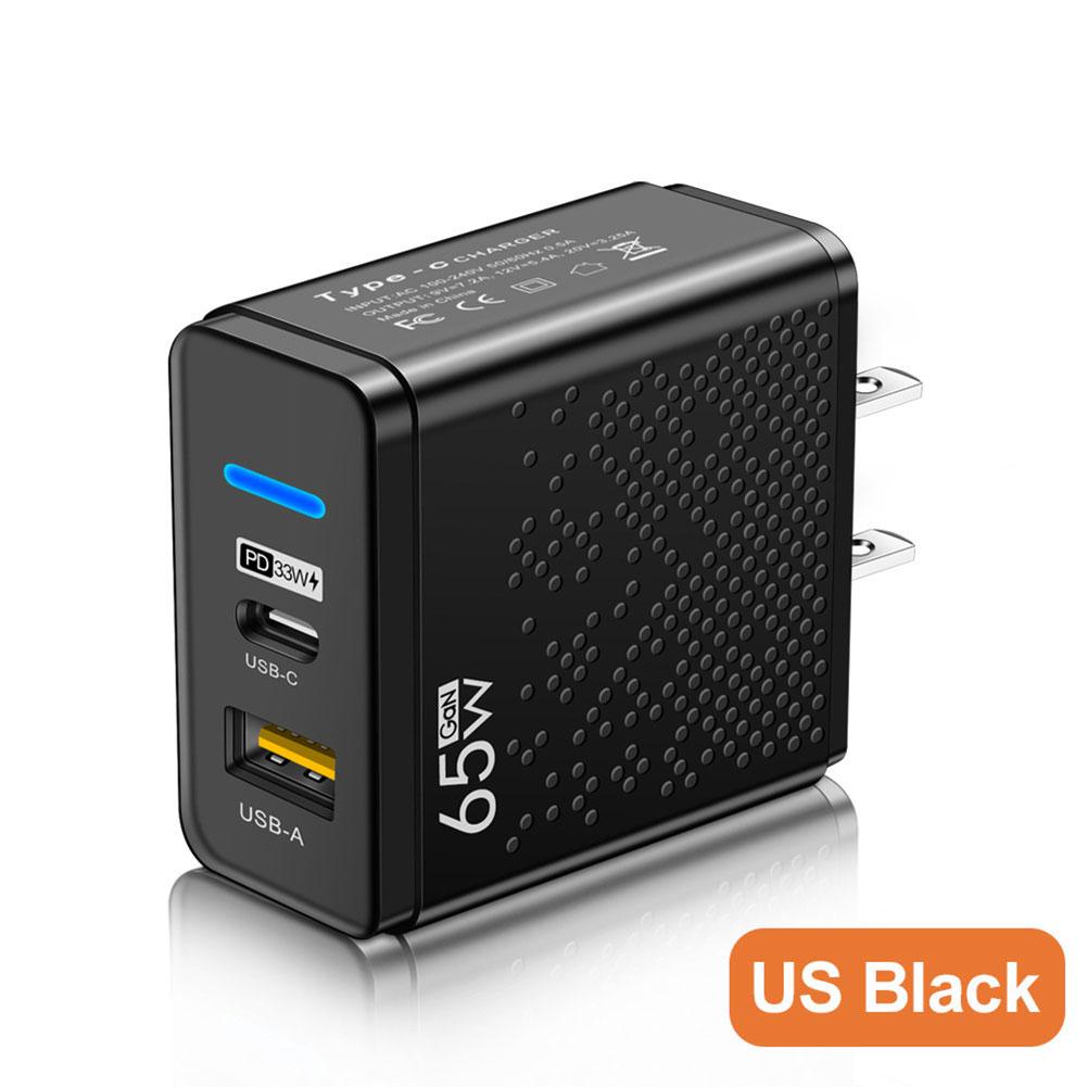 65 Вт GaN зарядное устройство для телефона USB PD действительно быстрая зарядка мобильного телефона Type C быстрое зарядное устройство адаптер высокоскоростной для iPhone Huawei Xiaomi