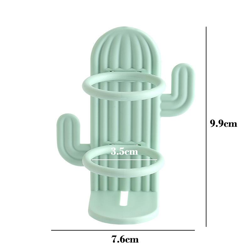 Подставка для зубных щеток 'Кактус' без сверления, одинарная, стойка для хранения электрических зубных щеток, полка для кистей для макияжа и расчесок, ванные принадлежности