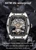 MEGIR Luxury Brand Sport Watch for Men Silicone Mechanical Watches Hollow Full Automatic Movement Luminous Wristwatch Clock 2242