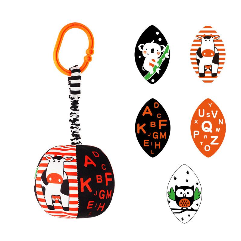 Non-Toxic Baby Newborn Crib Hanging Rattle Toys Early Development For 0-12 Months High Contrast Black And White Learning Education Toy