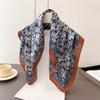 New Cashew Herringbone and Linen Small Square Scarf Silk Scarf Imitation Velvet Scarf Shawl Sun Protection Scarf Women's