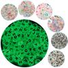Acrylic Luminous Letter & Number Beads, 4x7mm, Heart & Moon Shapes, Mixed Colors, Loose Beads for DIY Crafting.
