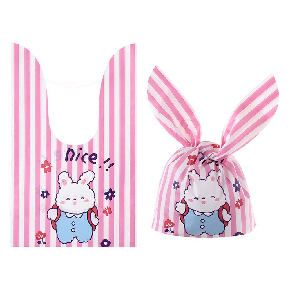 50 шт. Новые пасхальные картонные мешочки с ушками кролика, пластиковые мешочки для конфет в виде животных для детей, упаковка для печенья на день рождения, подарки своими руками