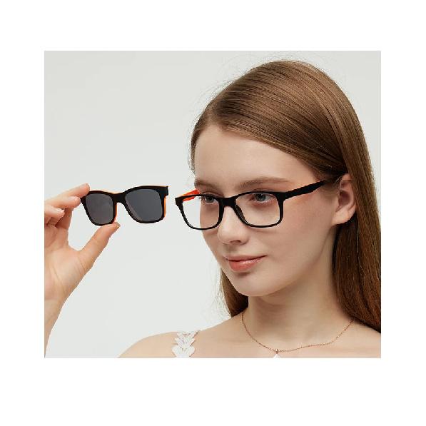 RS002 Magnet Polarized Clip Glasses Frame Women TR90 Optical Myopia Clip Glasses Fluorescent glasses frame