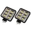 2pcs Cars Truck Off Road SUVs Vans Square 4-Inch White LED Work Light Pods Flood Spot Lamp