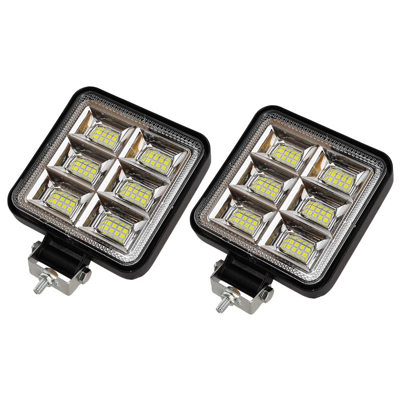 2pcs Cars Truck Off Road SUVs Vans Square 4-Inch White LED Work Light Pods Flood Spot Lamp