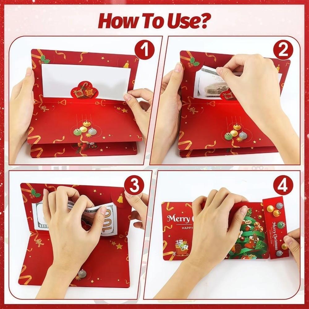 Santa Claus Christmas Cash Gift Envelope Christmas Tree with 10 Slots Christmas Money Holders Christmas Surprise Party Money Box