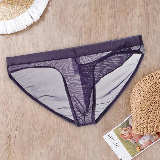 Мужские трусы-слипы с низкой посадкой, 3D хобот слона, однотонные, сексуальные прозрачные трусы из сетки