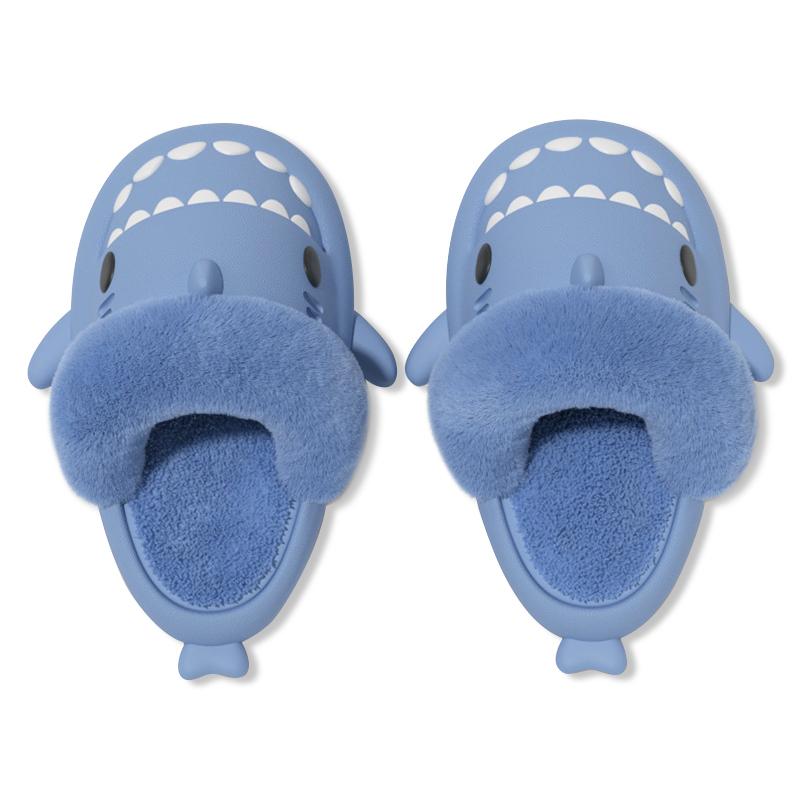 Тапочки Comwarm Plush Shark для женщин и мужчин, зимние теплые хлопковые тапочки с героями мультфильмов, пара, нескользящая водонепроницаемая домашняя обувь для отдыха