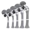 Dark Color Individual Golf Headcover Set of 5 (Grey & White Argyles)