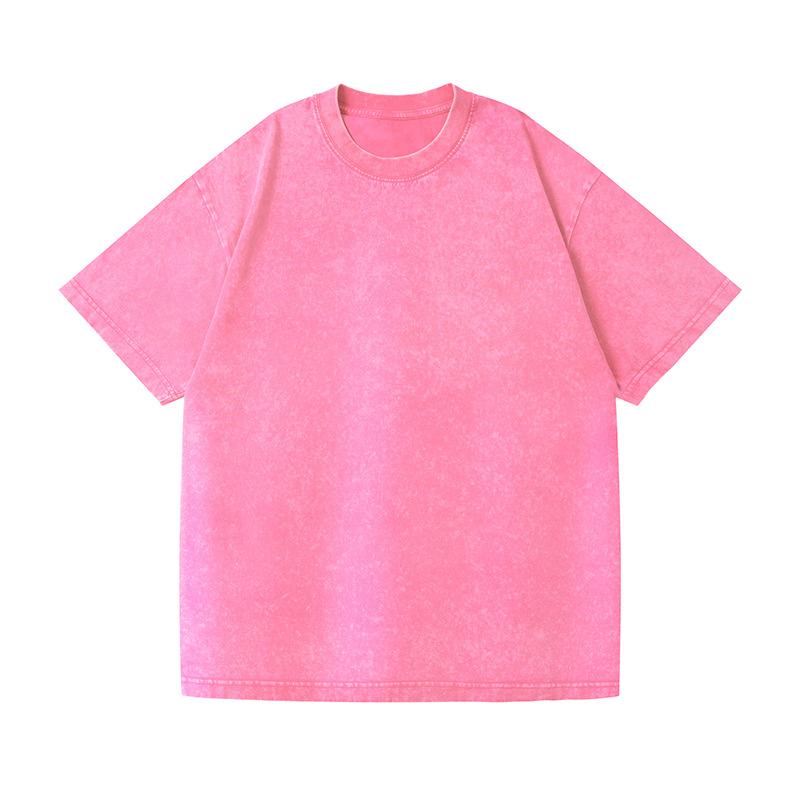 American Style Men's Women's Oversized High Quality Vintage Retro 100% Cotton Short Sleeve T-Shirts Tops Blouse For Men Streetwear