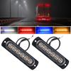 2x 4/6 LED Strobe Warning Light Strobe Grille Flashing Lightbar Car Beacon Lamp Amber Yellow White Traffic Light Truck 12V 24V