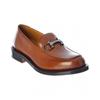 Ferragamo Porto Leather Loafer Brown