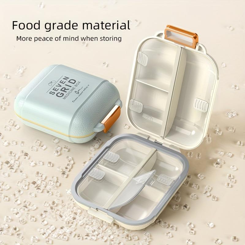1PC 7-day Medicine Box with Orange Handle - Large Capacity, Dustproof and Moisture-proof Vitamin and Medicine Storage Box Polypropylene Material